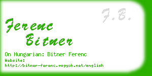 ferenc bitner business card